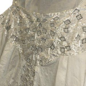 calypso st. Barth white sparkle silver broderie anglaise trim cotton dream dress